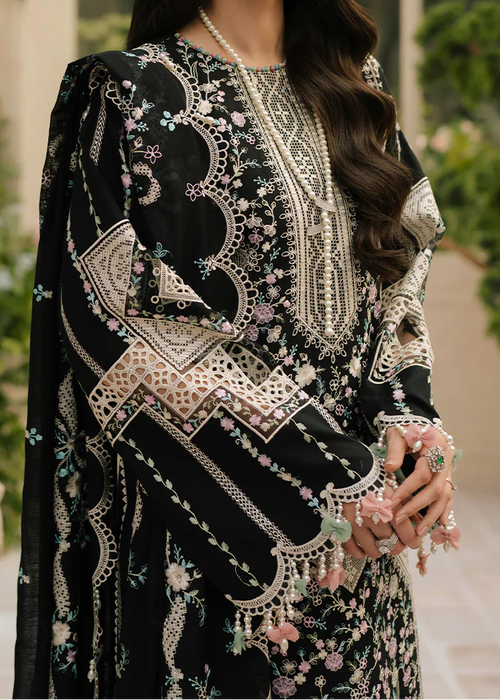 Embroidered 3pc Lawn Dress With Embroidered Chiffon Dupatta.
