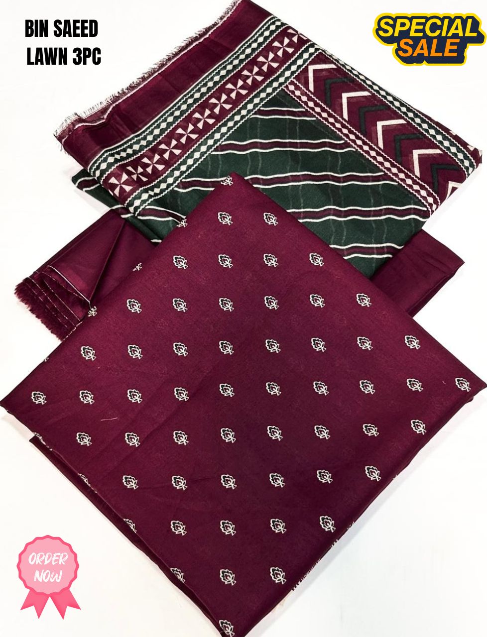 *BIN SAEED BRANDED 3PCS 💯 ORiIGNAL LAWN*
