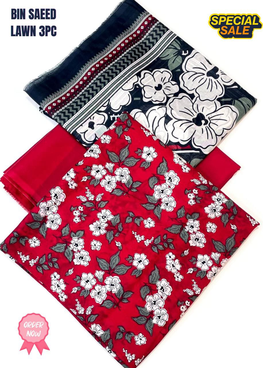 *BIN SAEED BRANDED 3PCS 💯 ORiIGNAL LAWN*