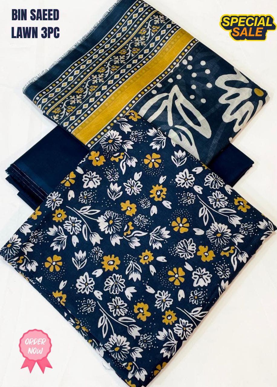 *BIN SAEED BRANDED 3PCS 💯 ORiIGNAL LAWN*