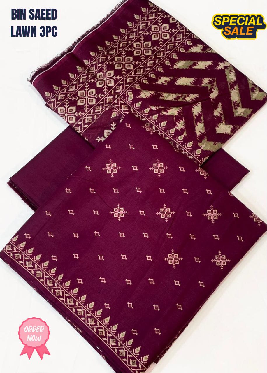 *BIN SAEED BRANDED 3PCS 💯 ORiIGNAL LAWN*
