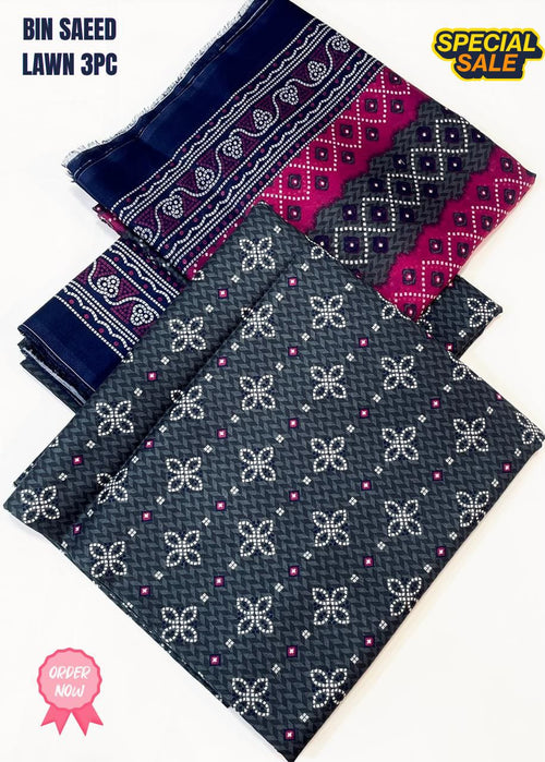 *BIN SAEED BRANDED 3PCS 💯 ORiIGNAL LAWN*